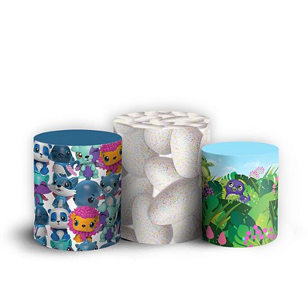 Trio Cilindro - Hatchimals - Sublimado 3D + Elástico