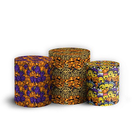 Capas Trio Cilindro Sublimado Vest Facil - Dia das Bruxas Halloween