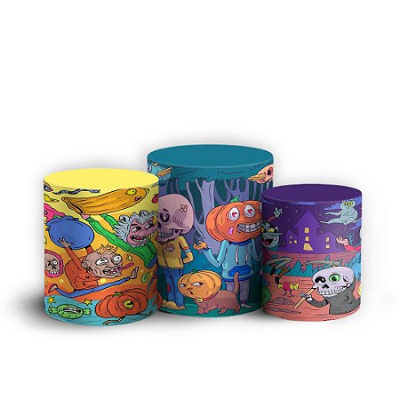 Capas Trio Cilindro Sublimado Vest Facil - Dia das Bruxas Halloween