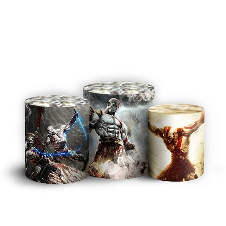 Capas Trio Cilindro Sublimado Vest Facil - God of War
