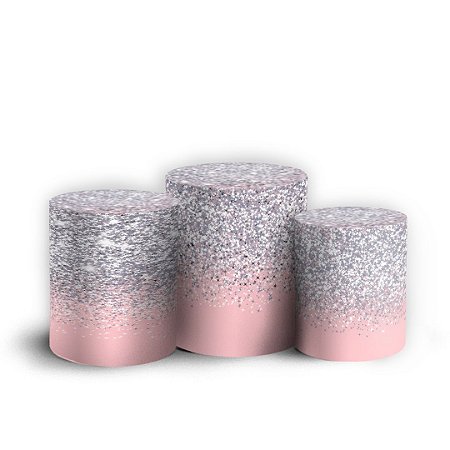 Capas Trio Cilindro Sublimado Vest Facil - Glitter Prata