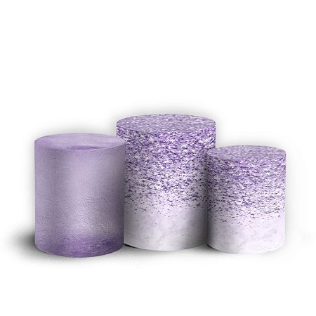 Capas Trio Cilindro Sublimado Vest Facil - Glitter Lilás