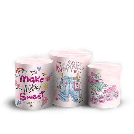 Capas Trio Cilindro Sublimado Vest Facil - Patins