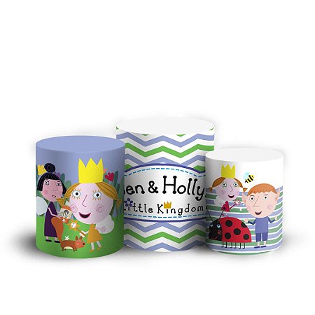 Trio Cilindro -  O Pequeno Reino de Ben e Holly - Sublimado 3D + Elástico