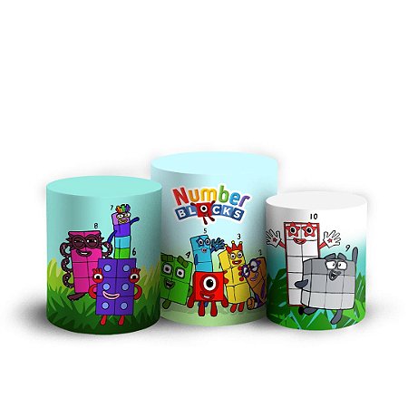 Trio Cilindro -  NumberBlocks - Sublimado 3D + Elástico
