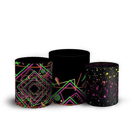 Capas Trio Cilindro Sublimado Vest Facil - Neon