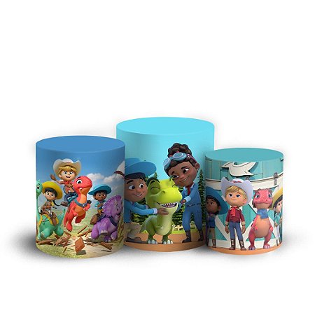 Trio Cilindro -  Dino Ranch - Sublimado 3D + Elástico