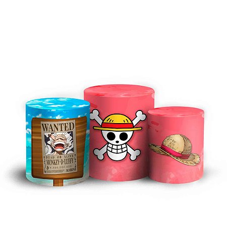 Capas Trio Cilindro Sublimado Vest Facil - One Piece Luffy