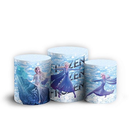 Capas Trio Cilindro Sublimado Vest Facil - Frozen