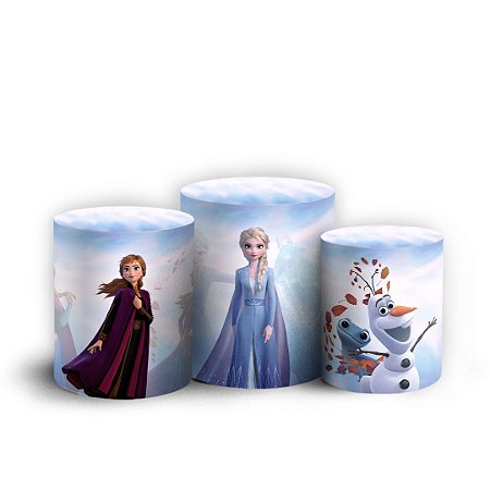 Capas Trio Cilindro Sublimado Vest Facil - Frozen