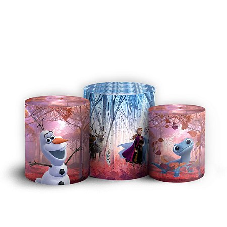 Capas Trio Cilindro Sublimado Vest Facil - Frozen