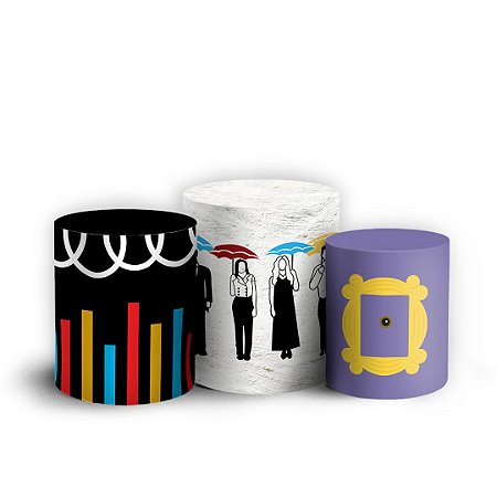 Capas Trio Cilindro Sublimado Vest Facil - Friends