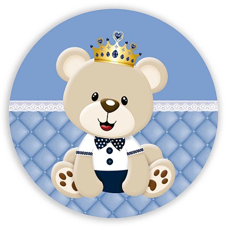 Capa Painel Redondo Sublimado - Ursinho Realeza