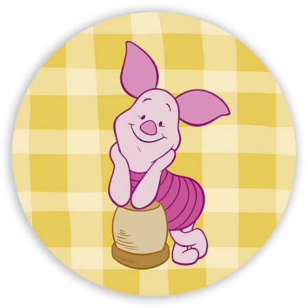 Capa Painel Redondo Sublimado - Ursinho Pooh Leitao