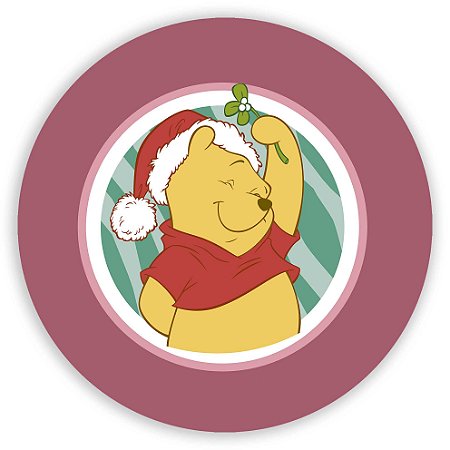 Capa Painel Redondo Sublimado - Ursinho Pooh