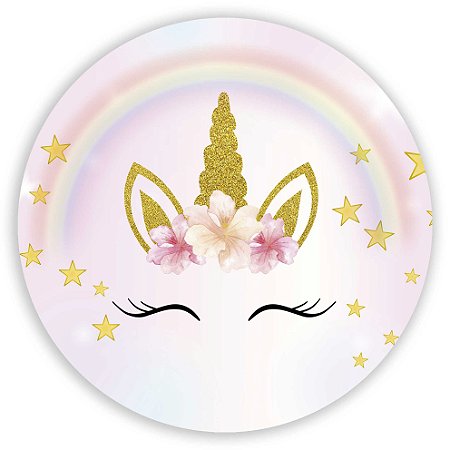 Capa Painel Redondo Sublimado - Unicornio