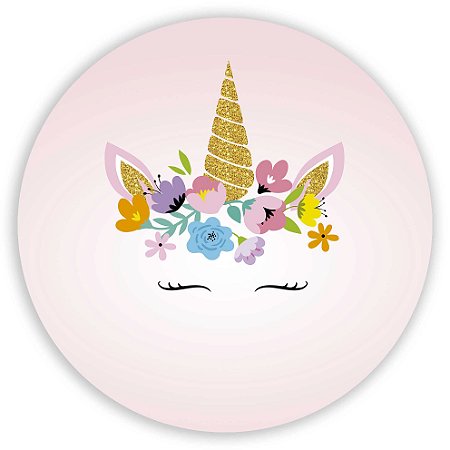 Capa Painel Redondo Sublimado - Unicornio