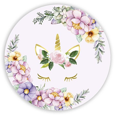 Capa Painel Redondo Sublimado - Unicornio