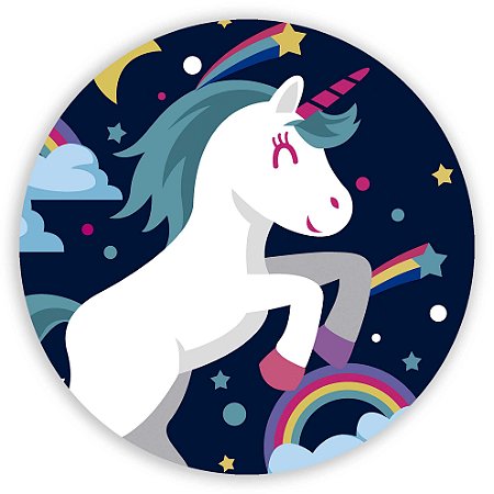 Capa Painel Redondo Sublimado - Unicornio