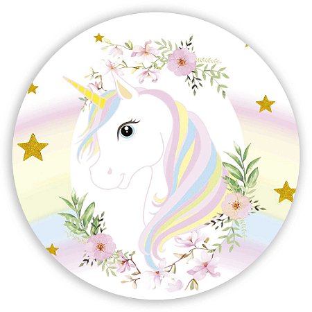 Capa Painel Redondo Sublimado - Unicornio
