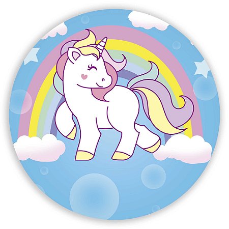 Capa Painel Redondo Sublimado - Unicornio