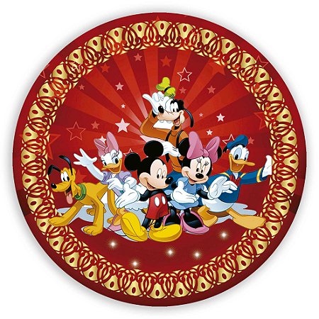 Capa Painel Redondo Sublimado - Turma do Mickey