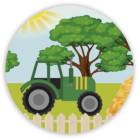 Capa Painel Redondo Sublimado - Trator