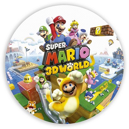 Capa Painel Redondo Sublimado - Super Mario