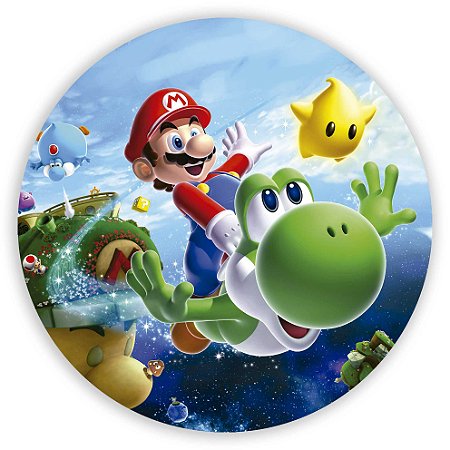 Capa Painel Redondo Sublimado - Super Mario