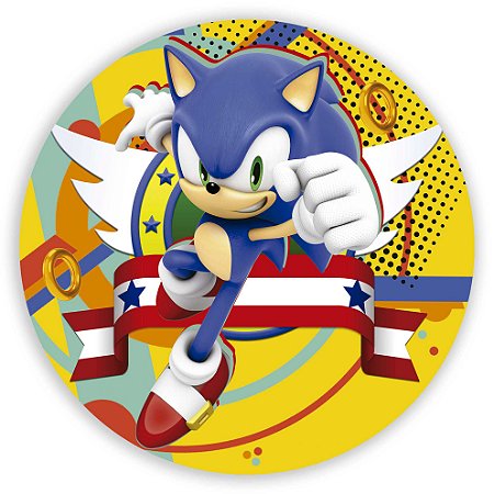 Capa Painel Redondo Sublimado - Sonic