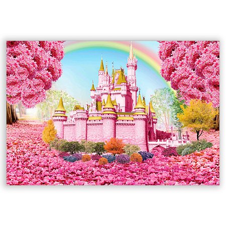 Capa Painel Retangular Sublimado - Castelo Rosa