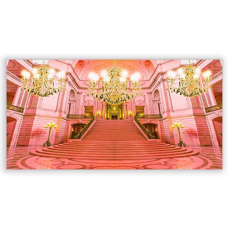 Capa Painel Retangular Sublimado - Escadaria Castelo Rosa
