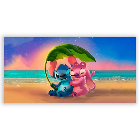 Capa Painel Retangular Sublimado - Stitch e Angel (Lilo e Stitch)
