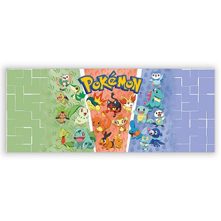 Painel Retangular - Pokemon Iniciais - Sublimado 3D