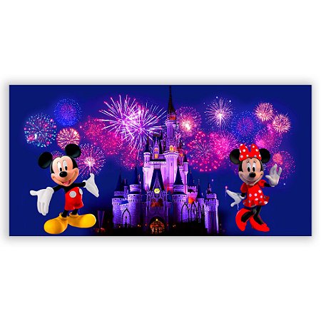 Capa Painel Retangular Sublimado - Mickey e Minnie Vermelha