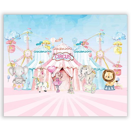Capa Painel Retangular Sublimado - Circo Aquarela