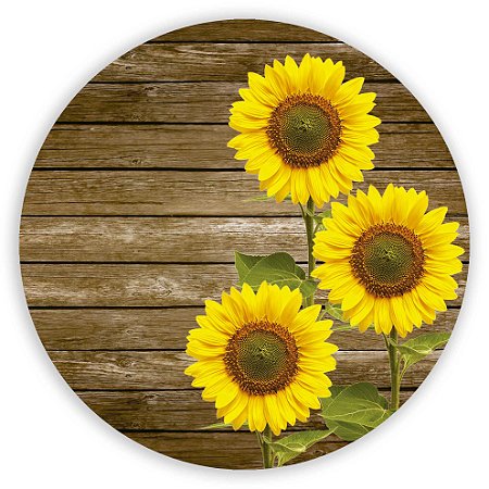 Capa Painel Redondo Sublimado - Girassol