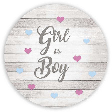 Capa Painel Redondo Sublimado - Girl Boy Revelação