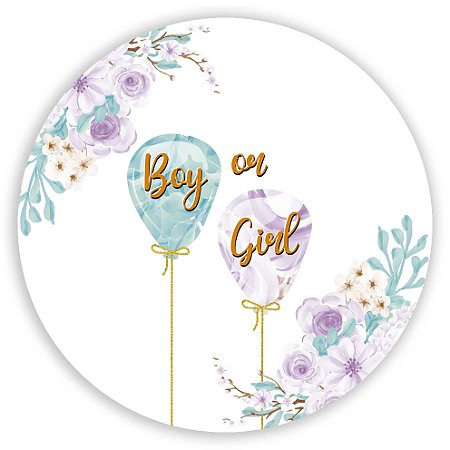 Capa Painel Redondo Sublimado - Girl Boy Revelação