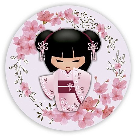 Capa Painel Redondo Sublimado - Gueixa