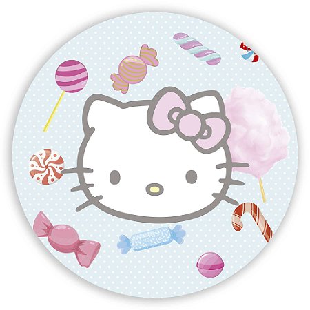 Capa Painel Redondo Sublimado - Hello Kitty