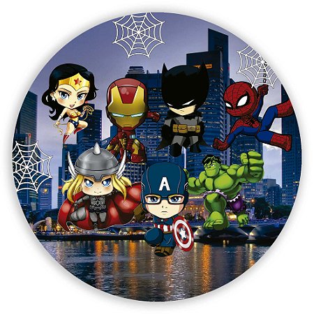 Capa Painel Redondo Sublimado - Herois Cute