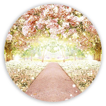 Capa Painel Redondo Sublimado - Jardim