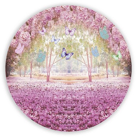 Capa Painel Redondo Sublimado - Jardim