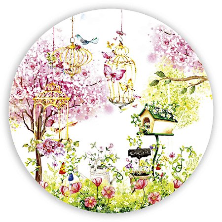 Capa Painel Redondo Sublimado - Jardim