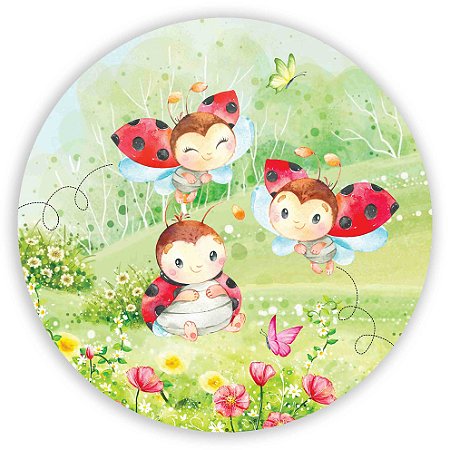 Capa Painel Redondo Sublimado - Joaninha