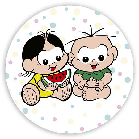 Capa Painel Redondo Sublimado - Magali e Cebolinha Baby