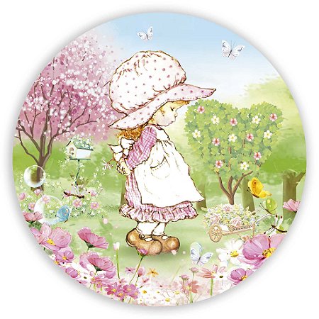 Capa Painel Redondo Sublimado - Menina Jardim