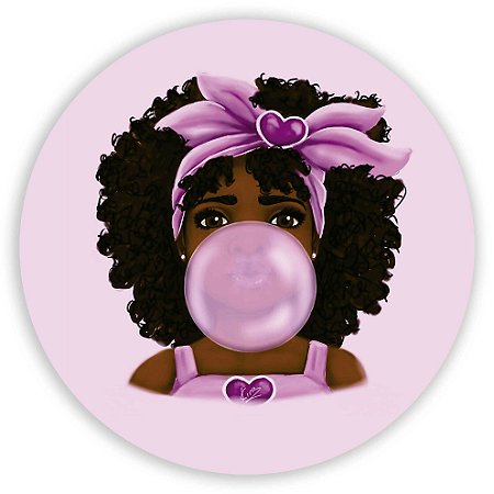 Capa Painel Redondo Sublimado - Menina Rosa