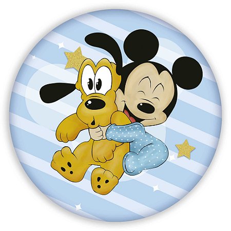 Capa Painel Redondo Sublimado - Mickey Baby
